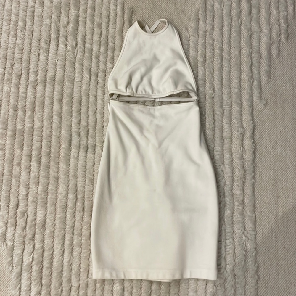 T by Alexander Wang white lined adjustable dress